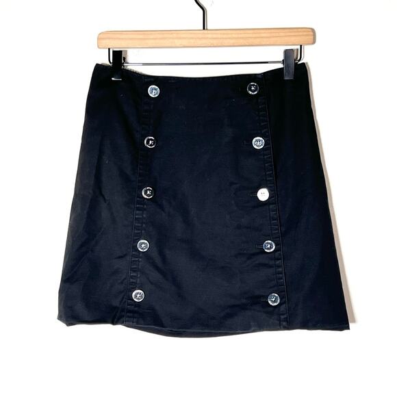 Michael Kors black A line button-down skirt size 2 B83 - Picture 1 of 3